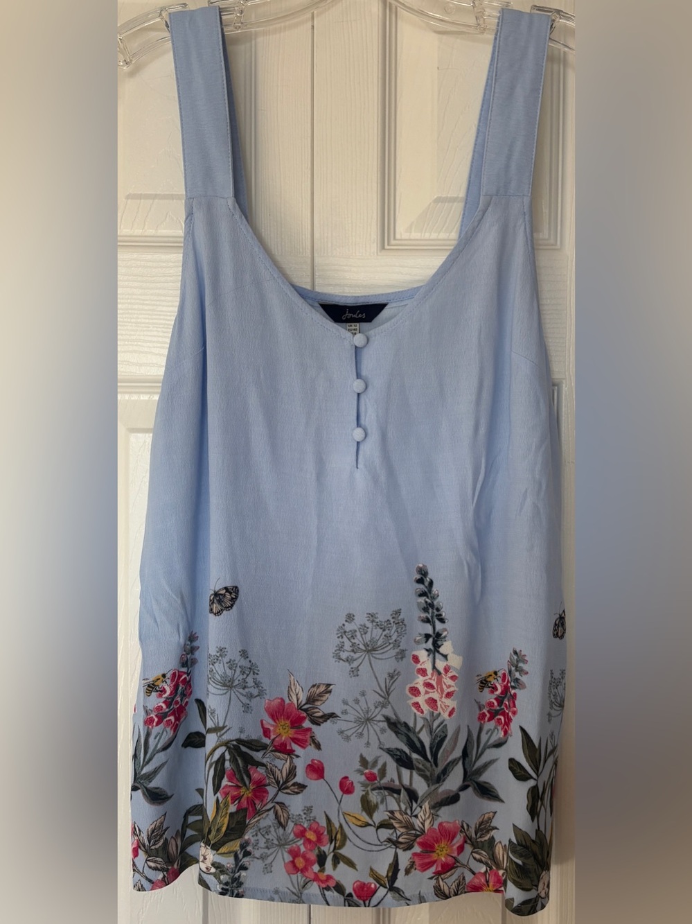 Joules Blue Floral Kyra Print Tank Top Cami Size 8/Medium